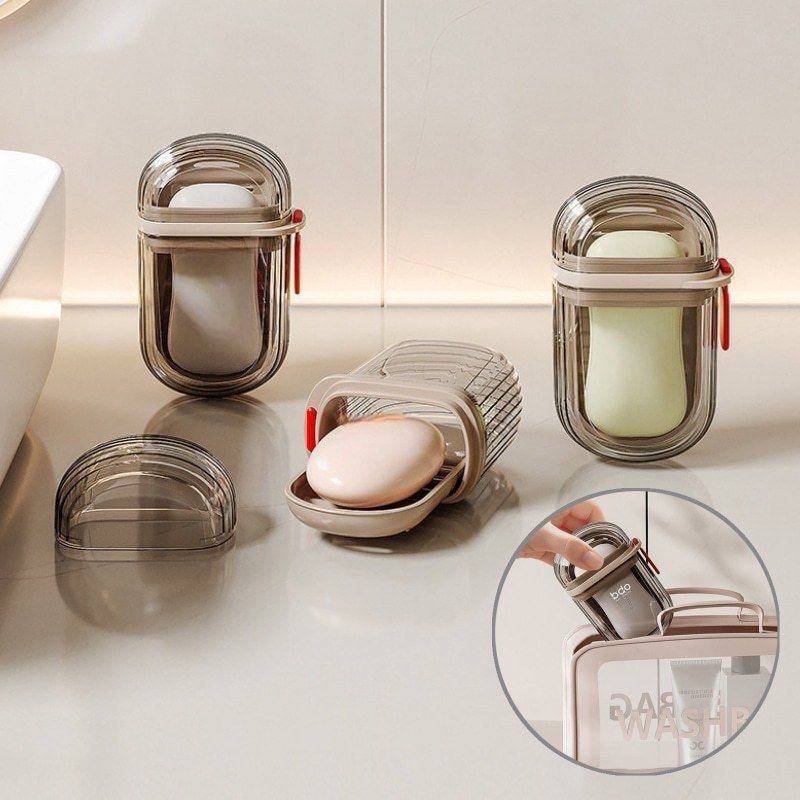 Travel Soap Dish With Drain Water, Portable Storage Soap Box, Crystal Pocket Design Soap Tray Travel Soap Dish With Drain Water, Portable Storage Soap Box, Crystal Pocket Design Soap Tray